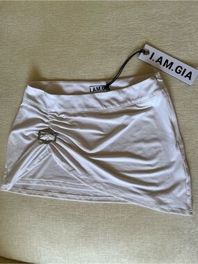 I.AM.GIA White Ring-Detail Mini Skirt